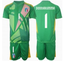 Włochy Gianluigi Donnarumma #1 Bramkarskie Koszulka Wyjazdowa dzieci ME 2024 Krótki Rękaw (+ krótkie spodenki)